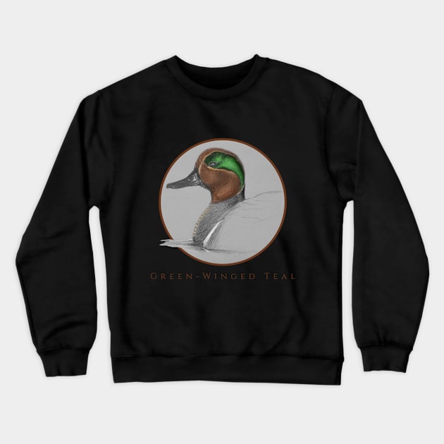 Green-Winged Teal Crewneck Sweatshirt by  Cory James Fine Art